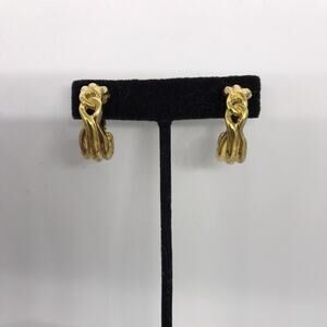 Vintage Givenchy Hoop Clip On Earrings gold tone
